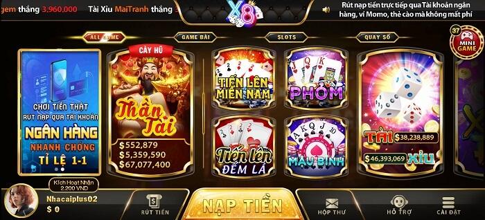 Giao diện game X8